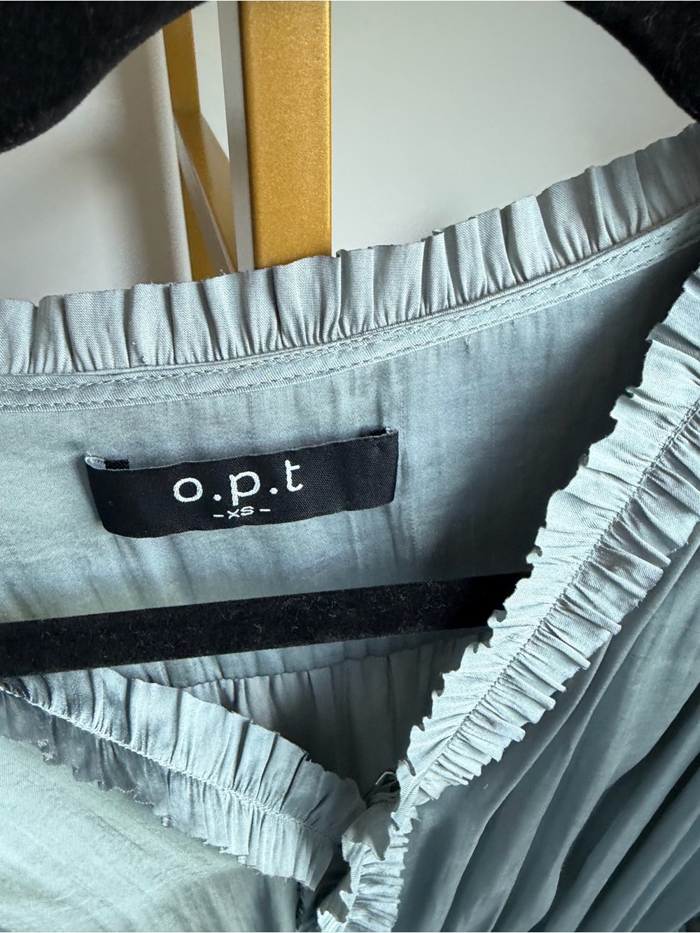 o.p.t Light Sage Ruffle Trim Mini Dress - Picture 2 of 3